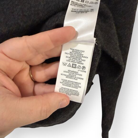 Polo Ralph Lauren Womens XS Merino Wool Cashmere Crewneck Sweater Charcoal Gray - Picture 6 of 9